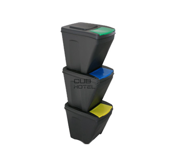 Set of 3 Stackable Bins 25Lx3 